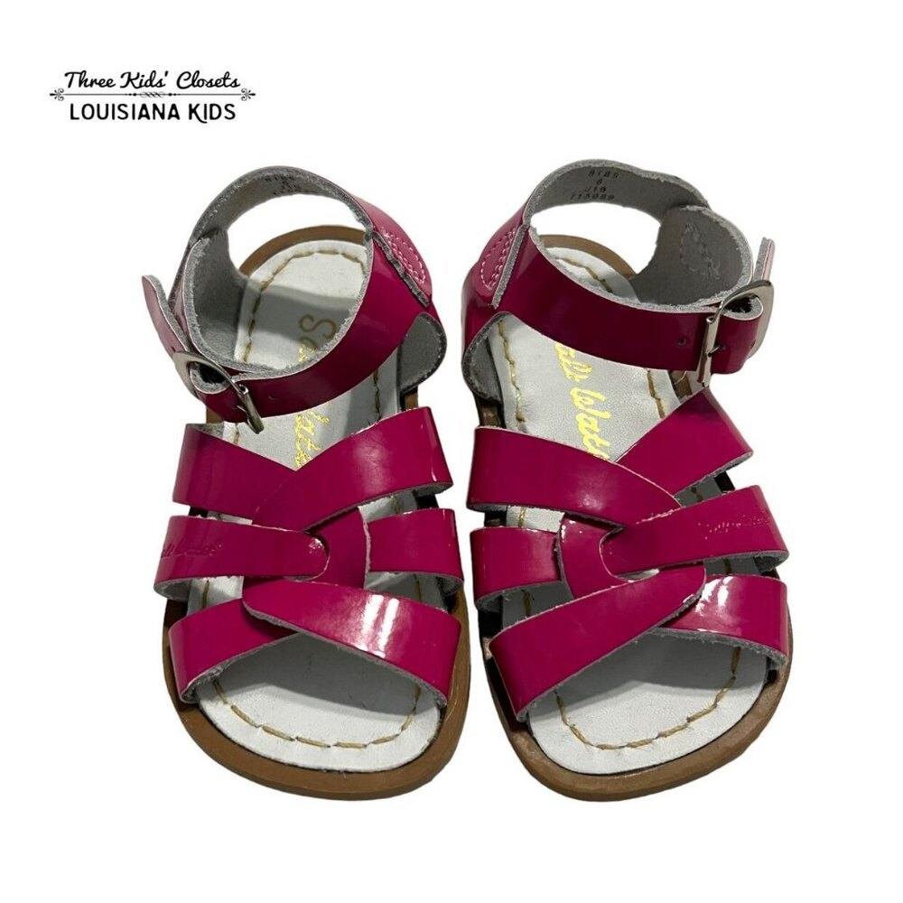 Salt Water Sz 6 Fuchsia Pink Patent Leather Sandals